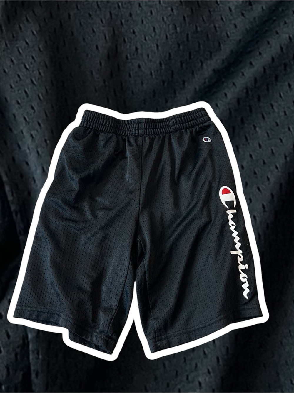 ⚫️CHAMPION: Boy size M, athletic logo shorts w/pockets, preowned⚫️